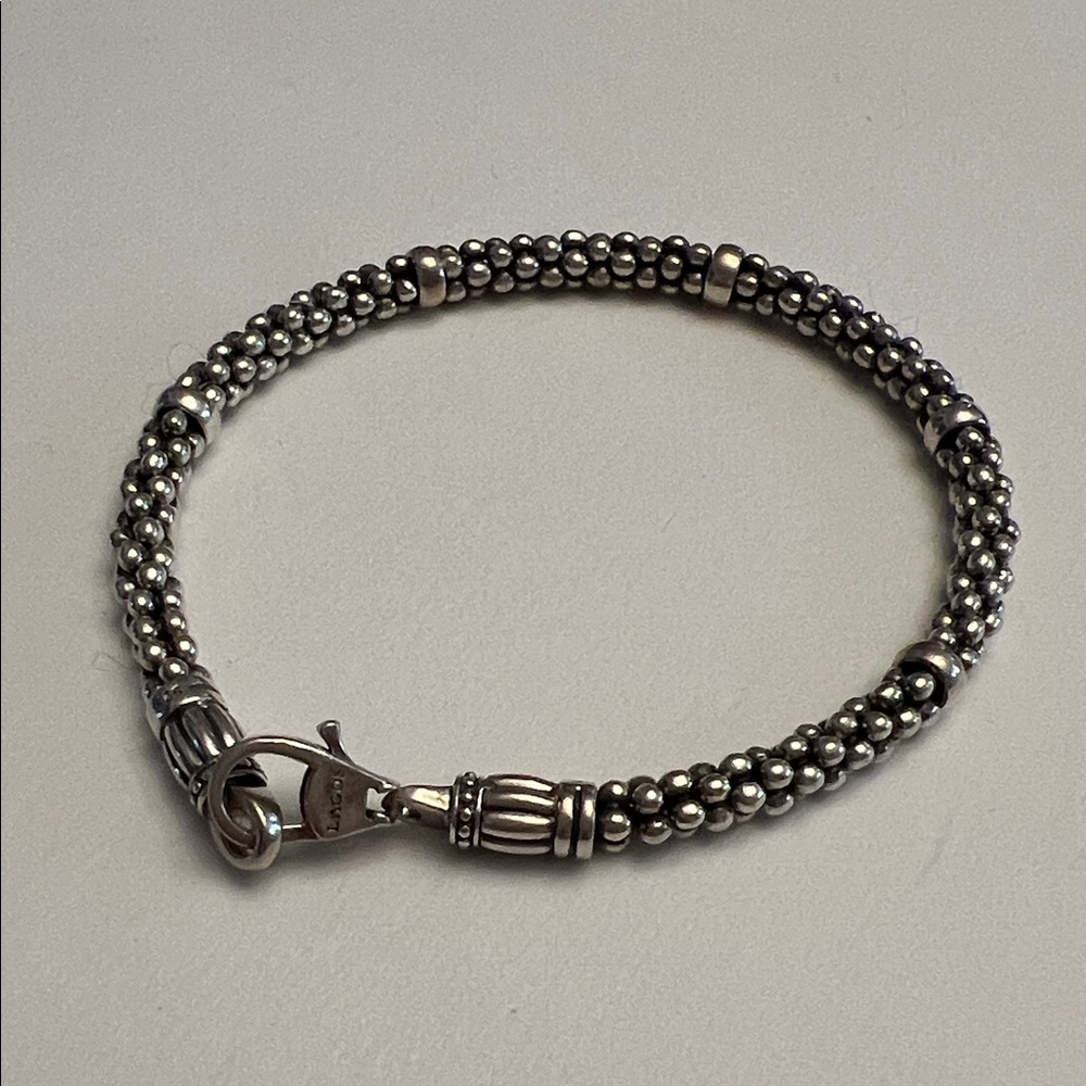 LAGOS Silver Clasp Bracelet Vintage Caviar